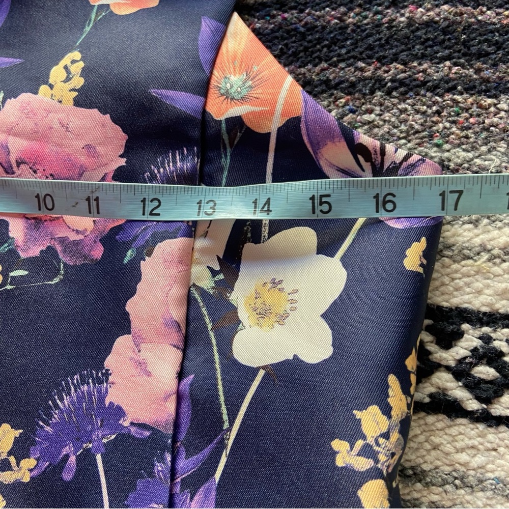 Zunie Mercado Girls Size 16 Fit & Flare Blue Mini Dress Floral Cut Out Easter - Picture 2 of 13